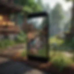 Mobile device displaying Minecraft with mods