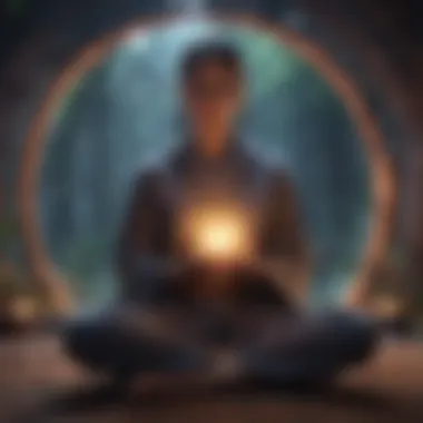 Mindful avatar meditating to repel psychic attacks