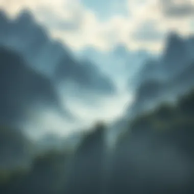 Majestic Mountain Landscape A majestic mountain landscape in Minecraft showcasing towering peaks and lush valleys.