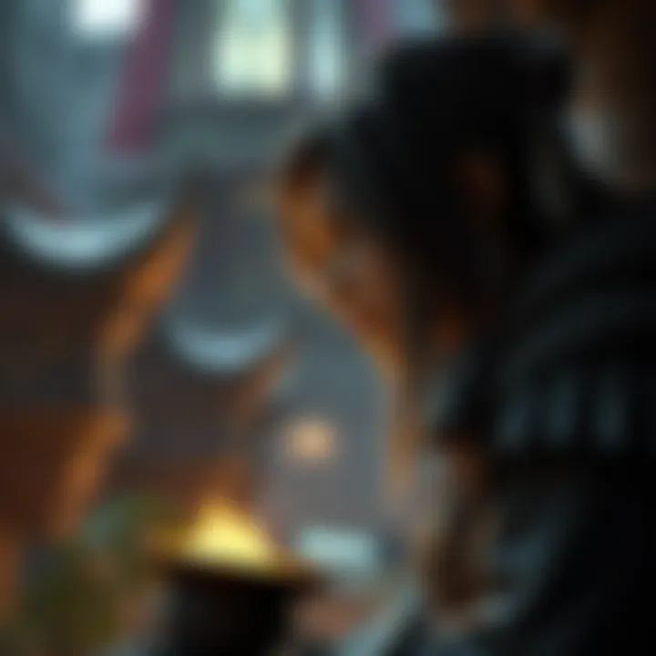 A captivating narrative moment from a popular MMORPG released in 2020