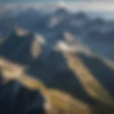 Aerial view of a picturesque mountain range