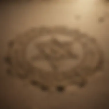 Mystical symbols drawn in the sand during a moonlit dance