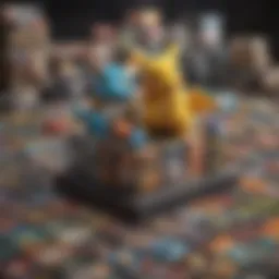 A vibrant display of various Pokémon cards arranged aesthetically