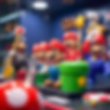 Collector's edition display of Super Mario games