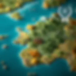 Map of a strategic conquest game showing territories