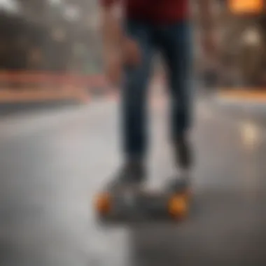 Immersive gameplay screenshot of a skater navigating through a challenging skate course