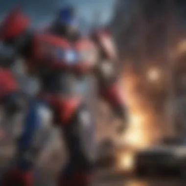 Dynamic action-packed gameplay featuring Optimus Prime