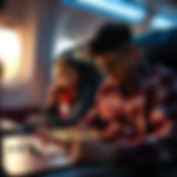 A cozy scene of a passenger immersed in a board game onboard