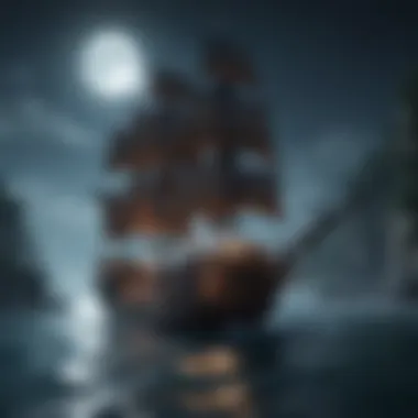 Mysterious Pirate Ship in Moonlight