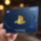 Close-up of a PlayStation gift card highlighting its design