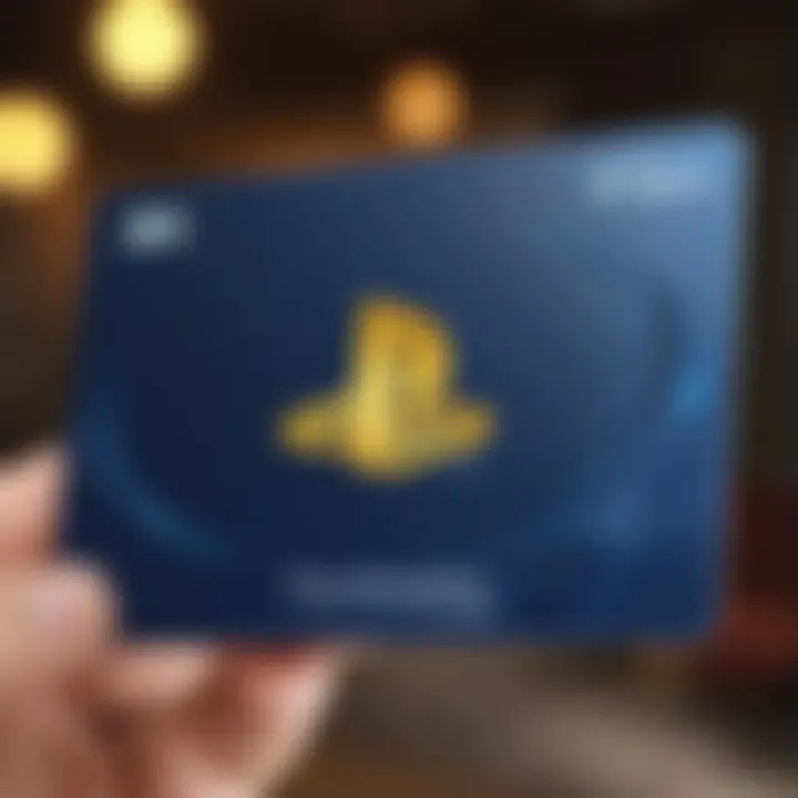 Close-up of a PlayStation gift card highlighting its design