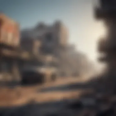 Desolate Post-Apocalyptic World Post-apocalyptic wasteland with ruins and desolation