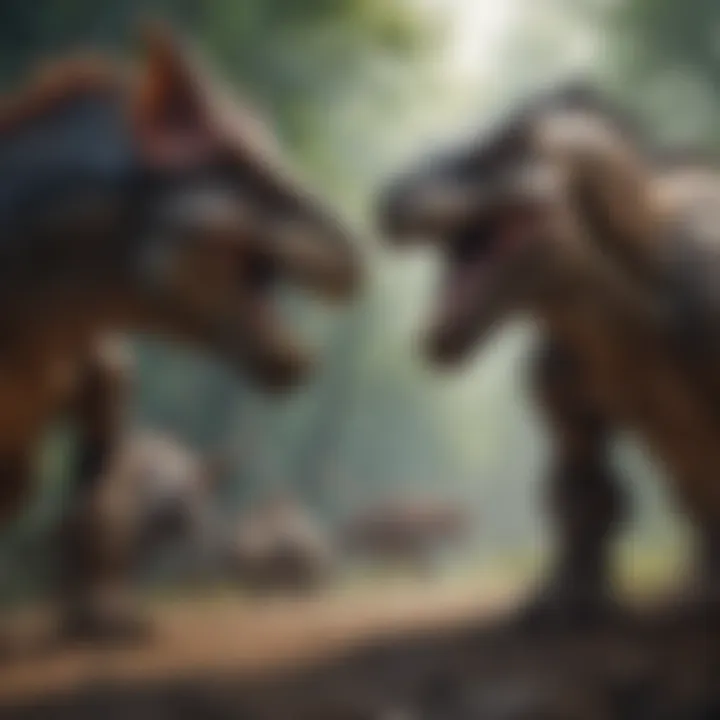 Prehistoric Battle in Dinosaur RPG Game