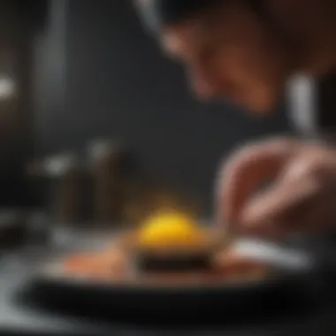 Creative Plating Masterpiece An artistic representation of a dish being plated creatively