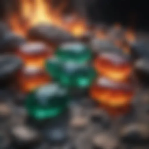 Radiant Fire Stones in Emerald