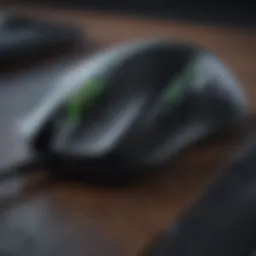 Close-up view of Razer mouse showcasing 12 buttons