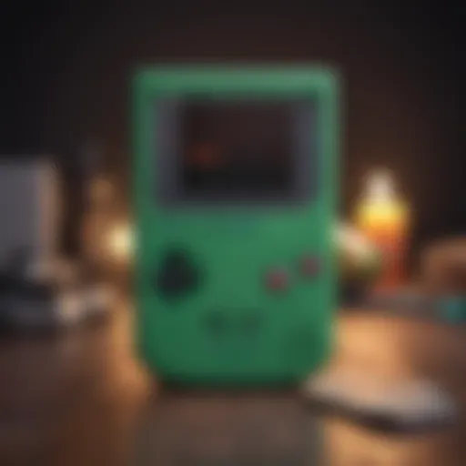 Vintage Gameboy Color in Retro Setting