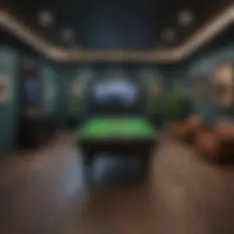 Sophisticated and modern game room color scheme