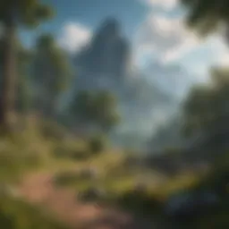 A stunning fantasy landscape featuring lush forests and towering mountains, representing the world of RPGs.
