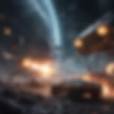 Galactic Warfare: Nexus Clash Sci-Fi Space Battle Scene Artwork