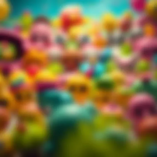 A vibrant display of various Shopkins characters showcasing their unique designs