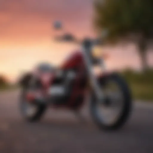 Striking Red Sky Moto 50cc on Open Road