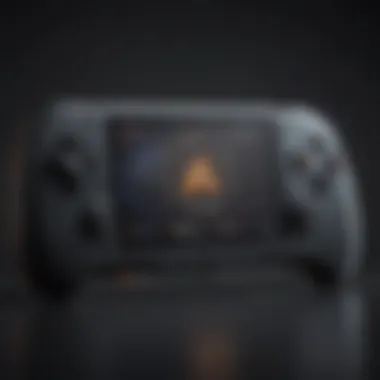 Cutting-Edge Gaming Device Sleek and futuristic handheld game console