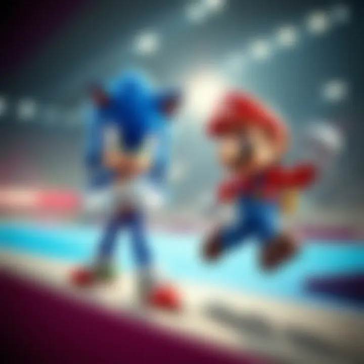 Sonic and Mario in an Olympic event