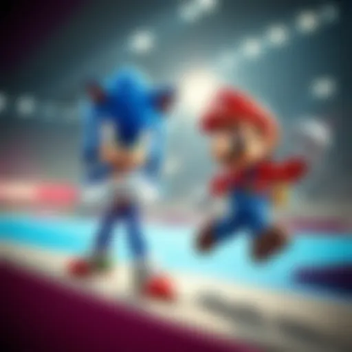 Sonic and Mario Competing in the Olympic Games Sonic and Mario in an Olympic event