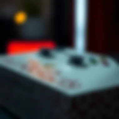 A close-up view of intricate artwork on a special edition Xbox console