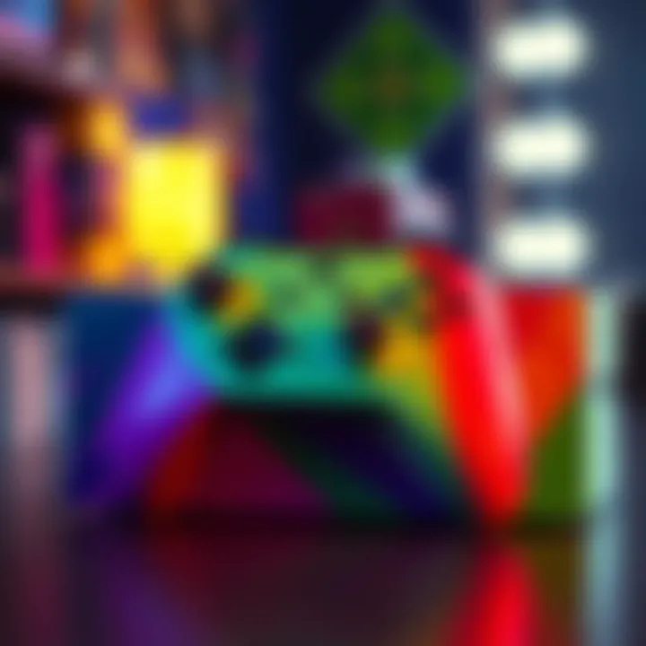 Unique design of a limited edition Xbox console with vibrant colors