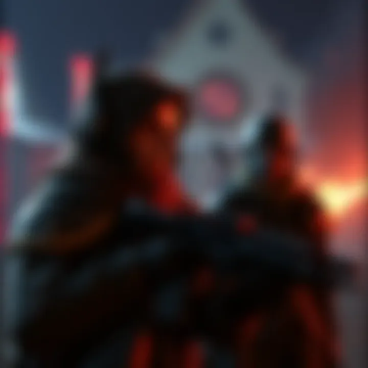 Immersive story-driven strategy game scene