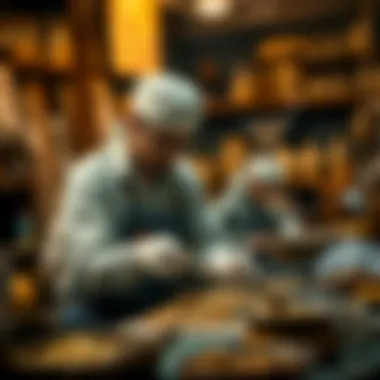 A player crafting items with a variety of materials.