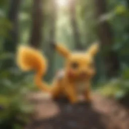 A vivid depiction of shiny Pokémon in their natural habitat