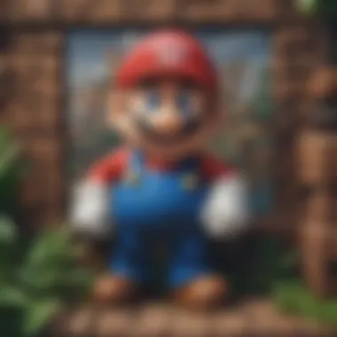 Detail of Super Mario Bros pixel art in a full-screen display