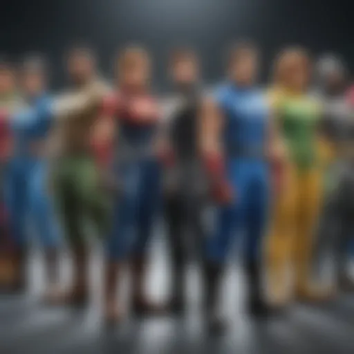 Diverse character lineup showcasing Super Smash Bros roster