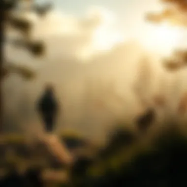 Exploring the wilderness in a survival game