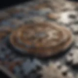 A complex jigsaw puzzle with intricate design