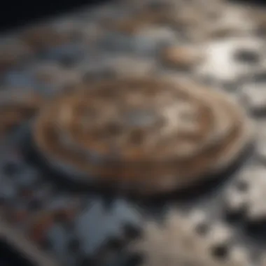 A complex jigsaw puzzle with intricate design