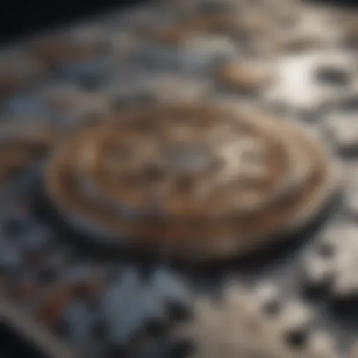 A complex jigsaw puzzle with intricate design