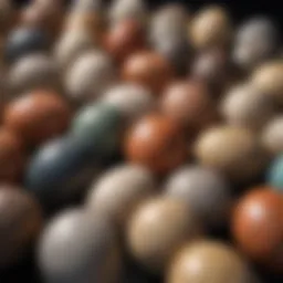 A diverse collection of dinosaur eggs showcasing unique shapes and textures
