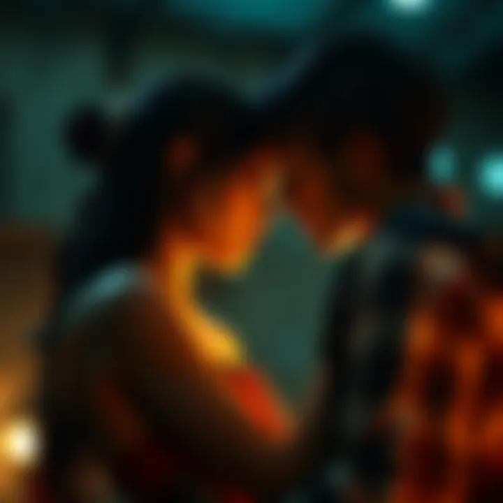 Intimate scene between characters in a role-playing game