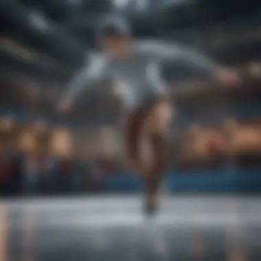 A dynamic figure skater executing a breathtaking jump