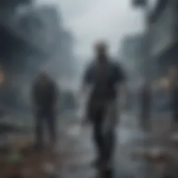 An immersive game scene showcasing a zombie apocalypse