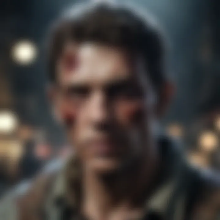 Character design of a protagonist in a zombie game