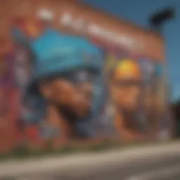 A vibrant mural representing the evolution of rap culture.