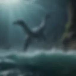 A detailed illustration of a Plesiosaur showcasing its long neck and flippers in an ancient ocean setting.