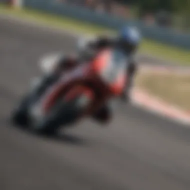 Rider leaning into a sharp turn on the race track