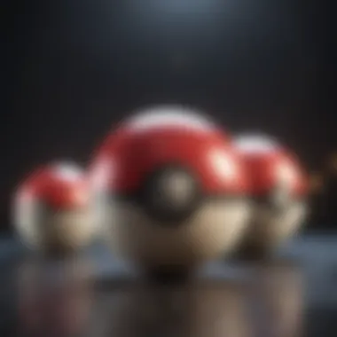 Visual timeline depicting the evolution of the Pokeball card