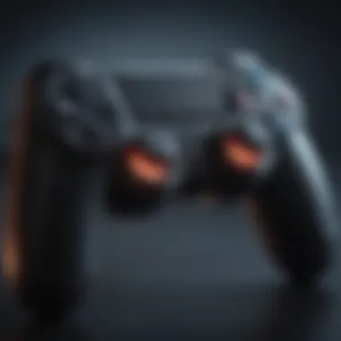 Abstract illustration of a gaming controller on a futuristic digital background